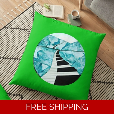 Floor Pillow Case Piano Window Logo Full